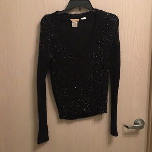Mudd Black Sweater with Silver Sequins